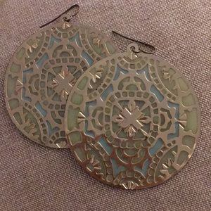 Gold & Light Blue Earrings